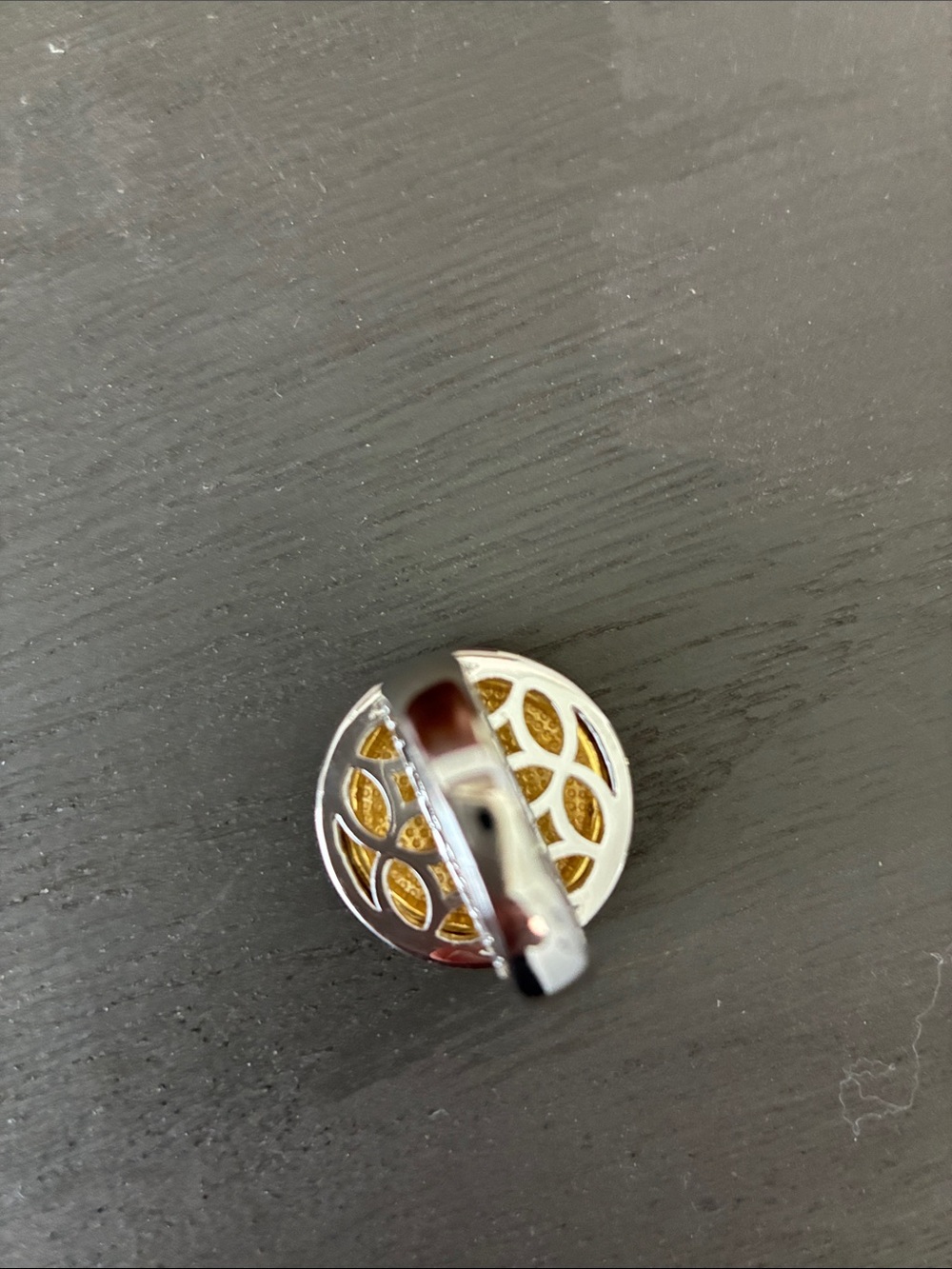 Park Lane ‘Gilded’ Textured Round Gold Tone Statement Ring - Picture 6 of 6